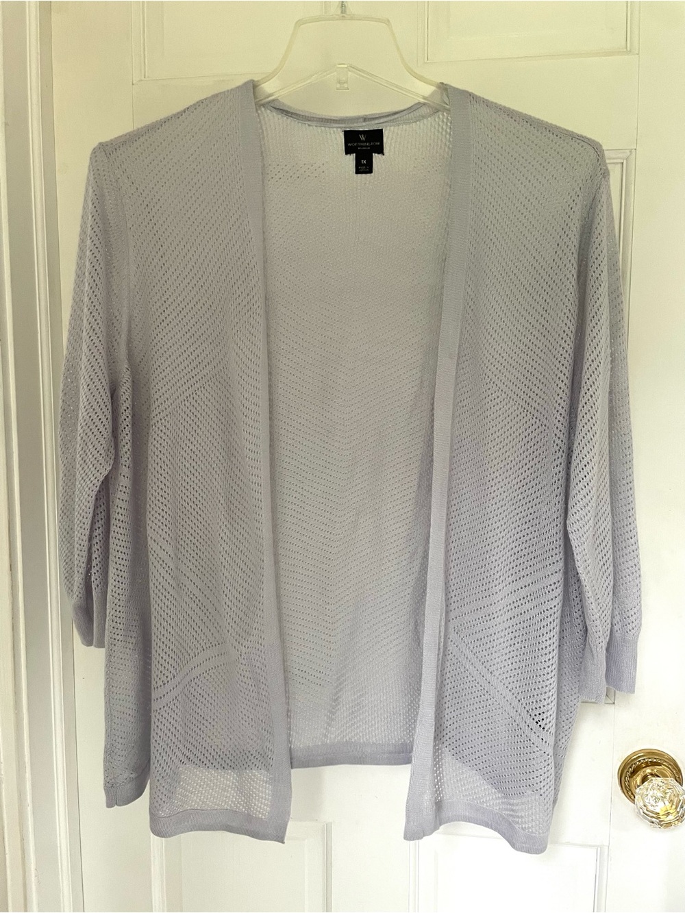 Elegant Light dove Gray Open-Front Women's Knit Cardigan